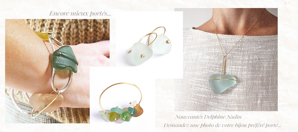 bijoux contemporains de Delphine Nardin or et verre dépoli
