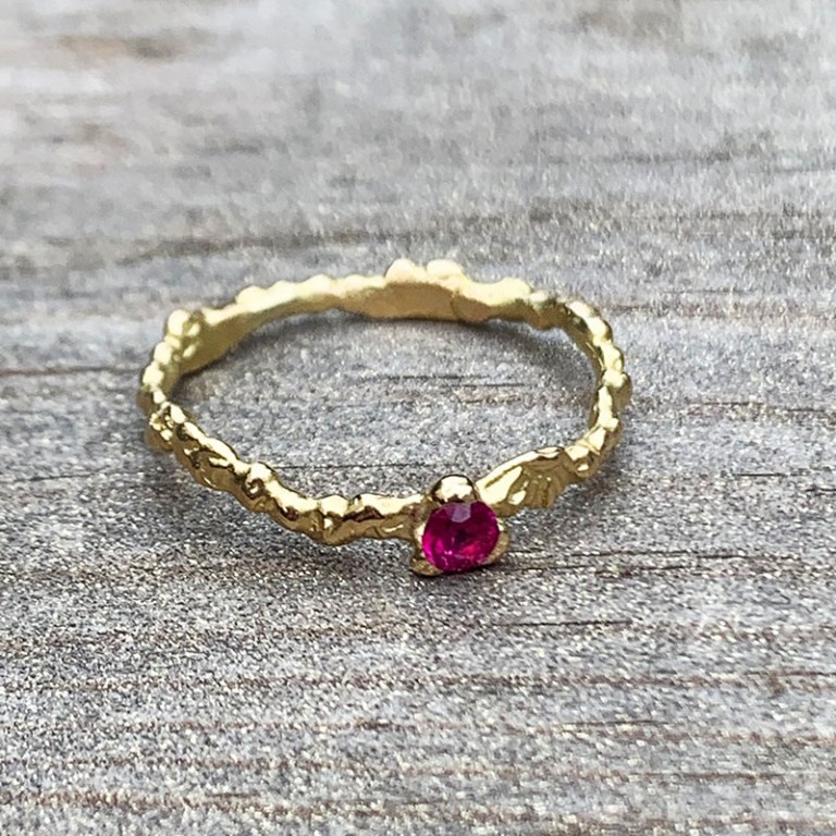 Bague Fine Saphir Rose Intense