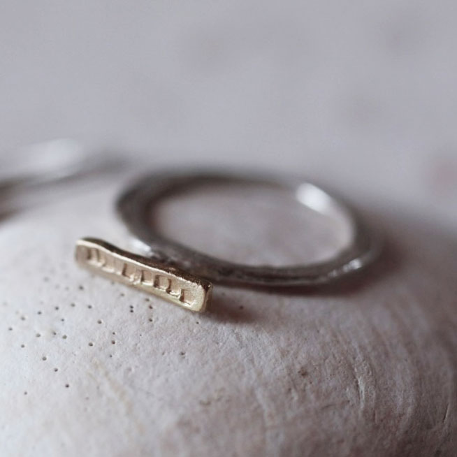 Bague Gustav Rectangle Or Anneau Argent