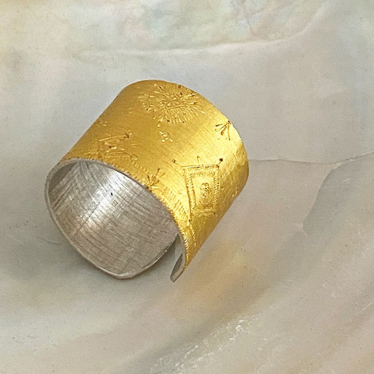 Anneau large Toscanella or/ Argent