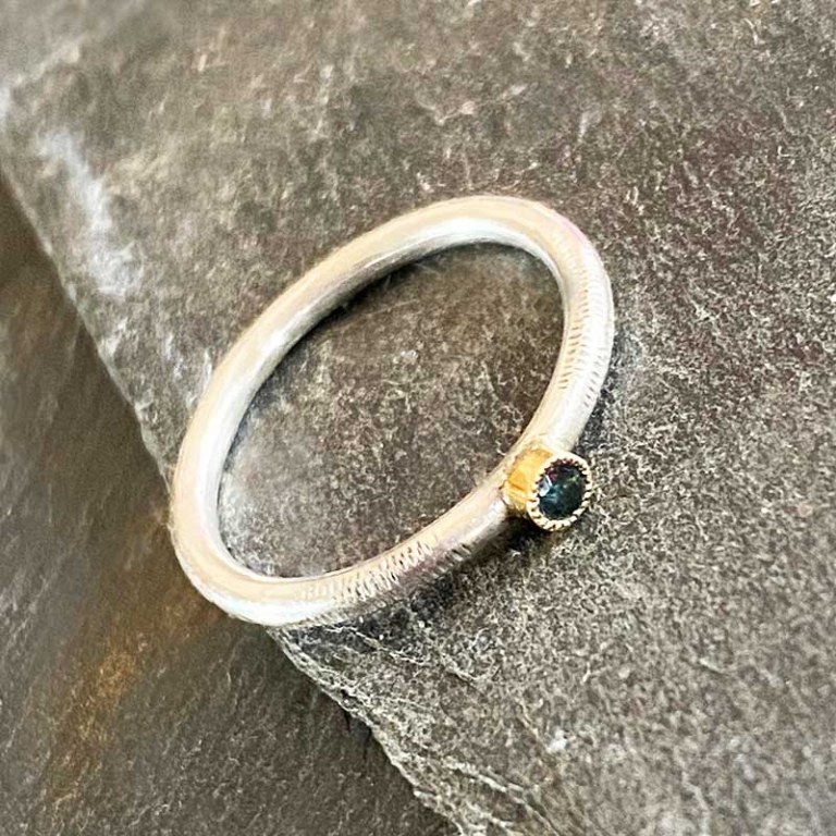 Bague Jonc Tourmaline bleue