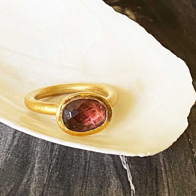 Bague Tourmaline Rose Soutenu