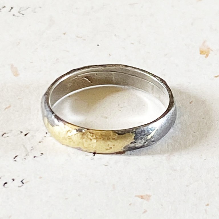 Anneau Swann Argent & or