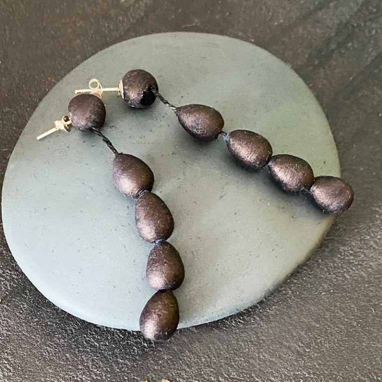 Boucles d'oreilles Graines noires