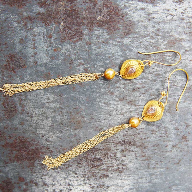 Boucles d'oreilles Jaipur Diamants Roses