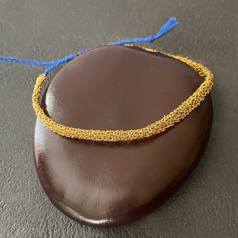 Bracelet Second Skin XS Gold, lien bleu