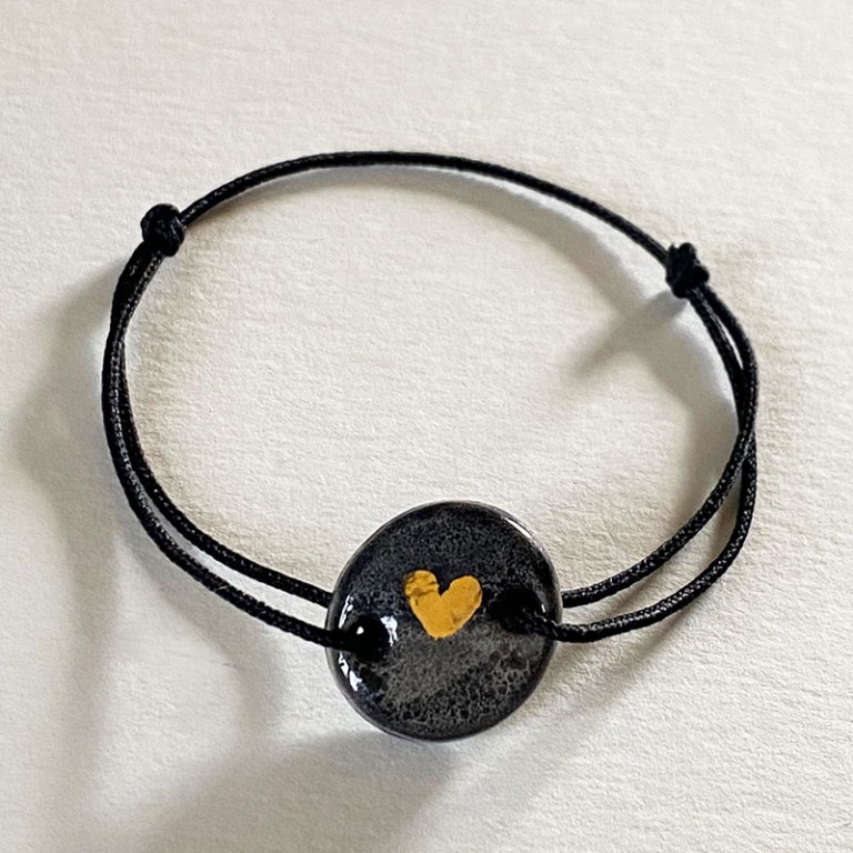 Bracelet lien coeur or