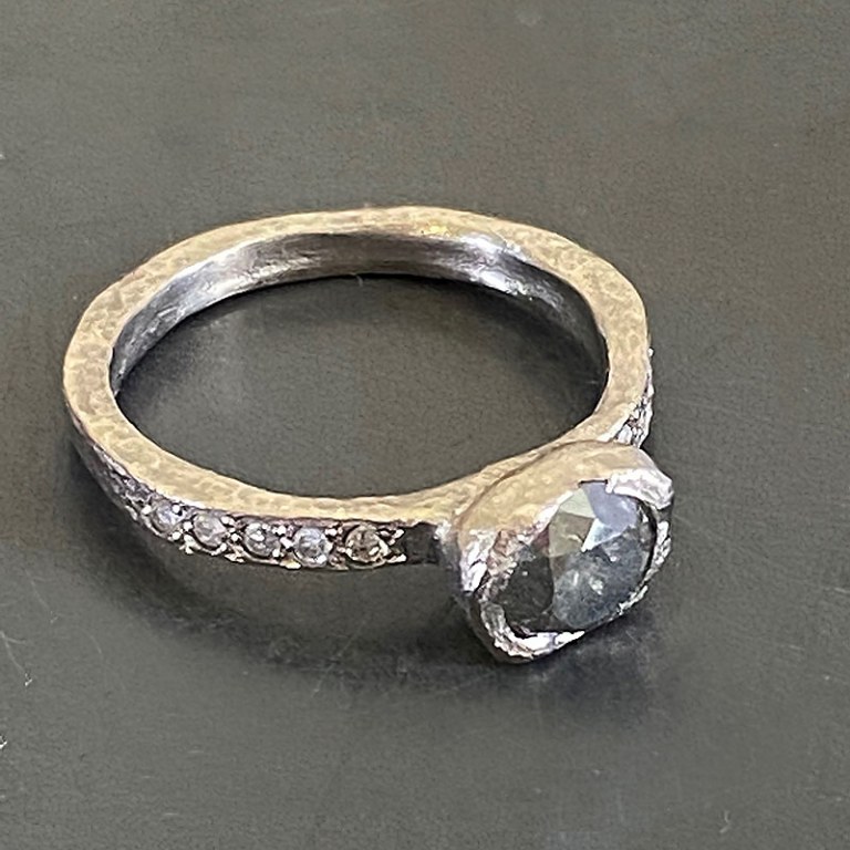 Bague Sentiment Diamant gris-noir 