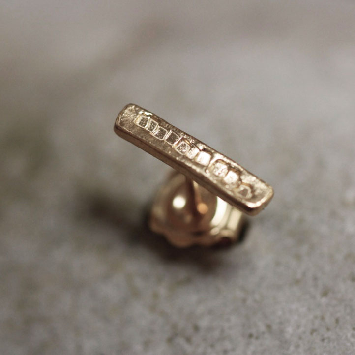 Boucles d'oreilles Gustav rectangle solo / or