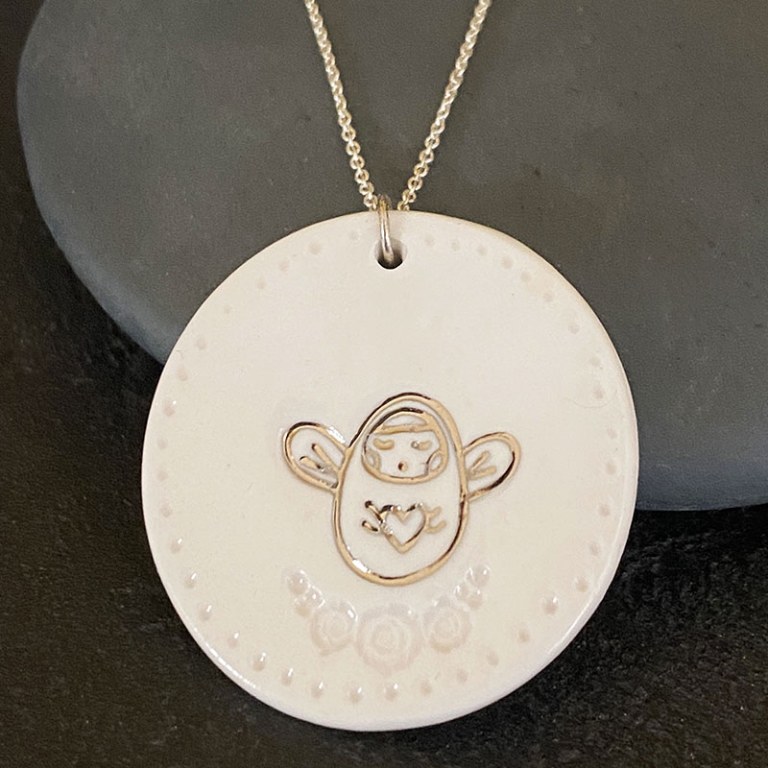 Médaille Porcelaine Ange Platine