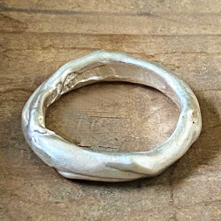 Anneau Duna argent satiné