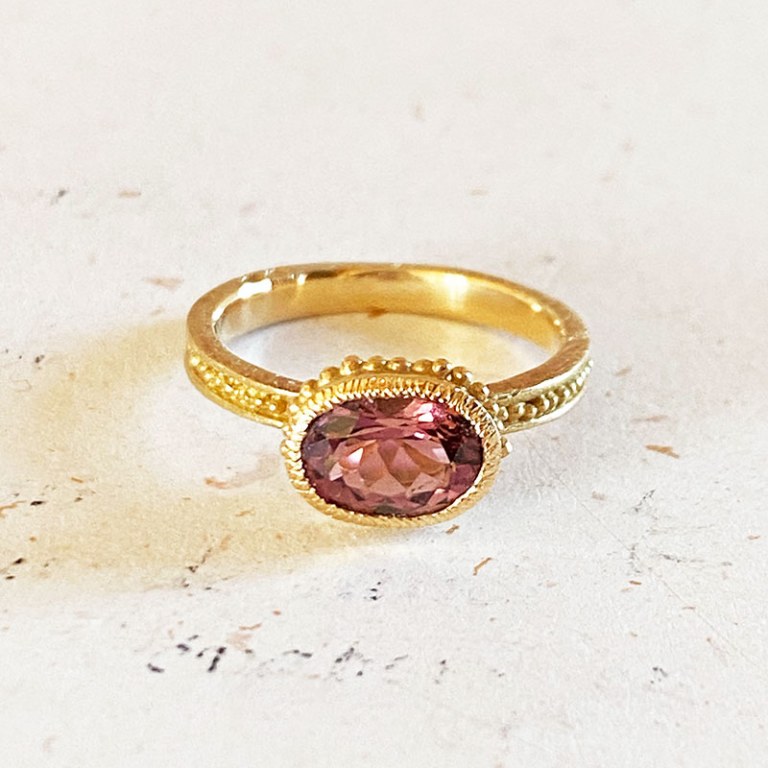 Bague Roma Tourmaline Rose ovale