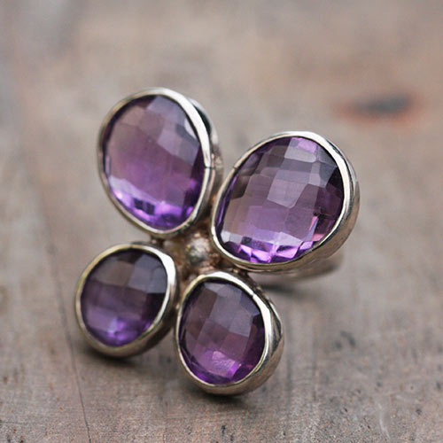 Bague Papillon Améthystes